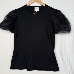 Goop G Label Black Puff Sleeve Top Size 12